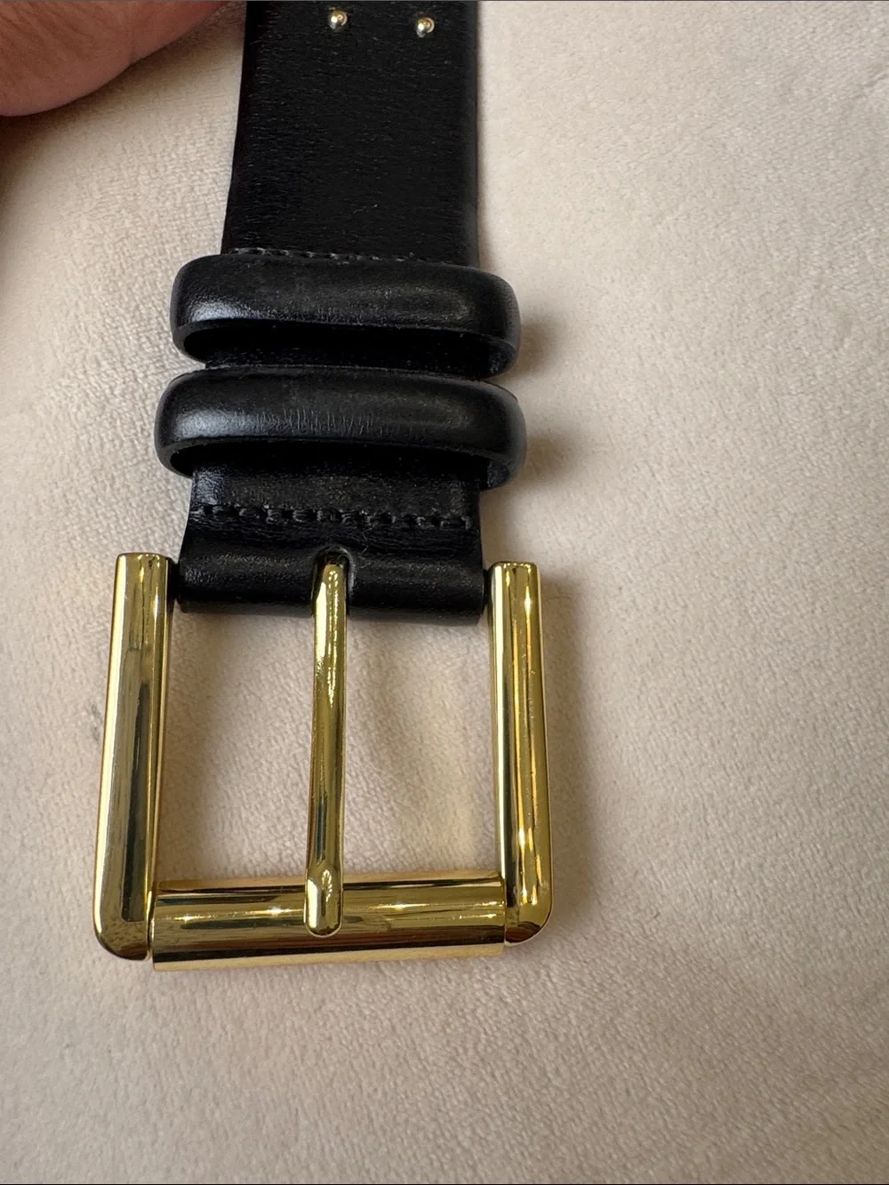 NWT J.Crew Women's Wide belt in studded Italian leather Sz S black